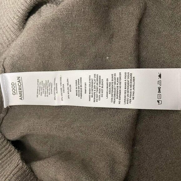 Good American Size 1/2  Top Blouse Pullover Olive Sweater Pullover - Picture 5 of 5